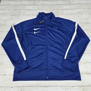 Nike Swoosh Track Jacket Loose Fit Mens Large Blue White CJ4884-455 Full Zip